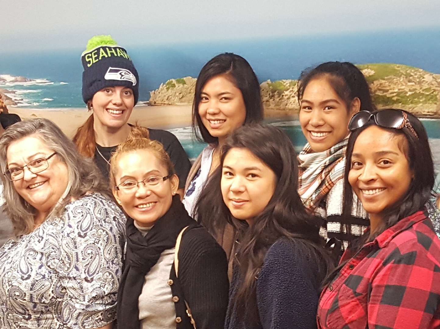 Maria and her students posing to the camera